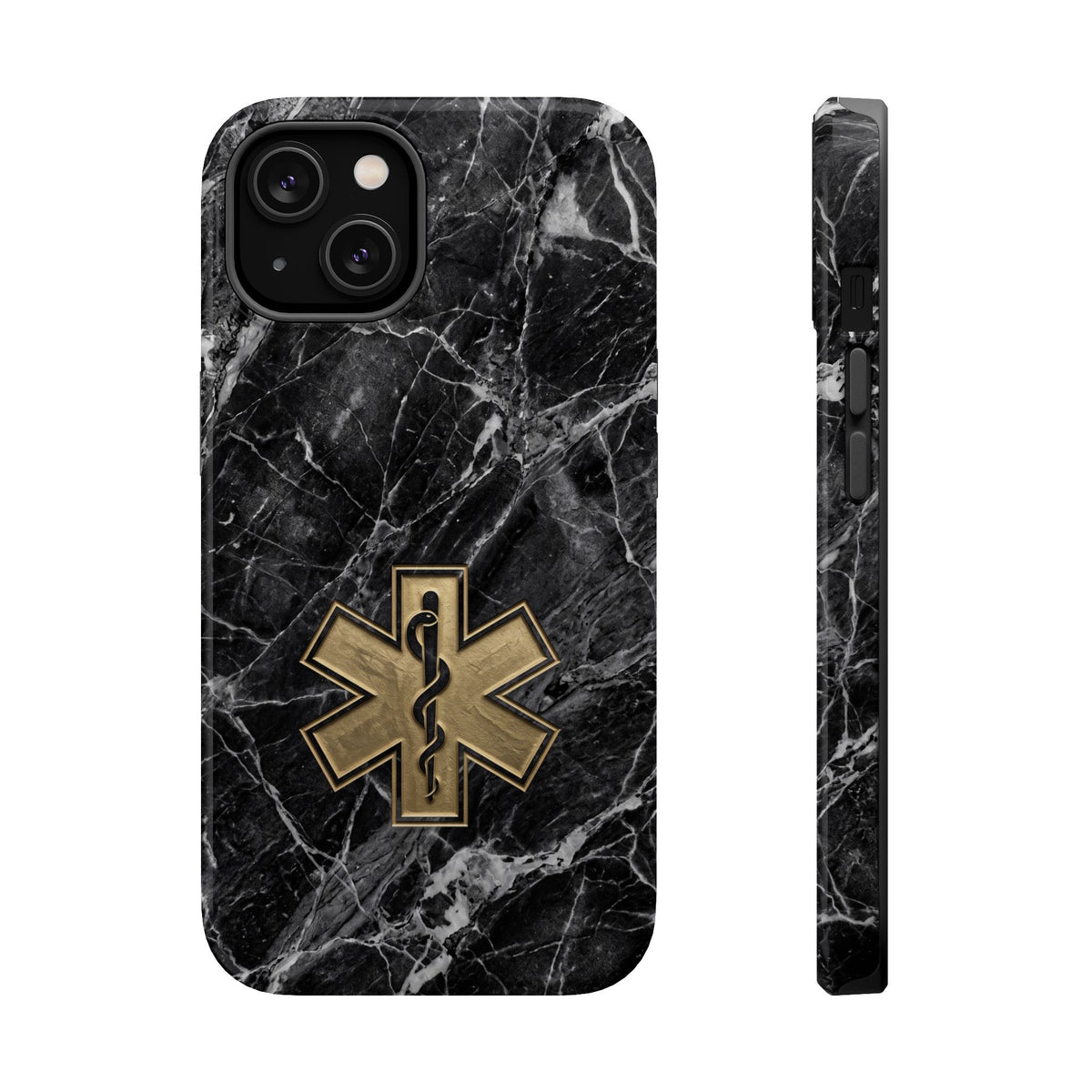 Paramedic/EMT Marble Phone Case — Magnetic Wireless Charging Cover