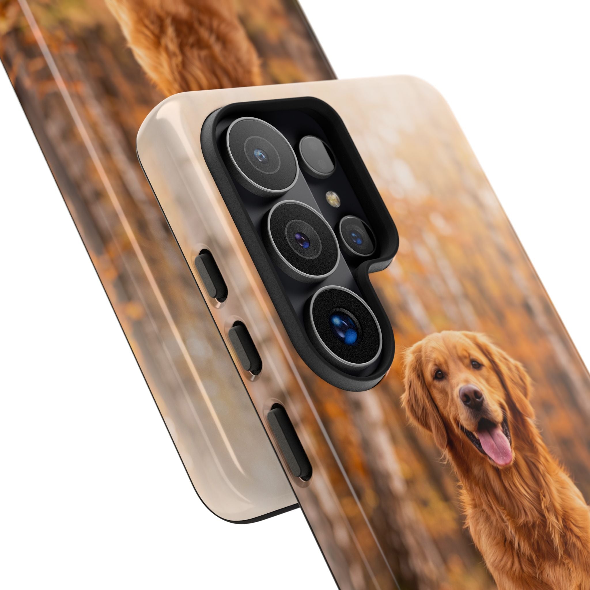 Golden Retriever Autumn Forest Phone Case | Happy Dog in Fall Foliage | Samsung & iPhone