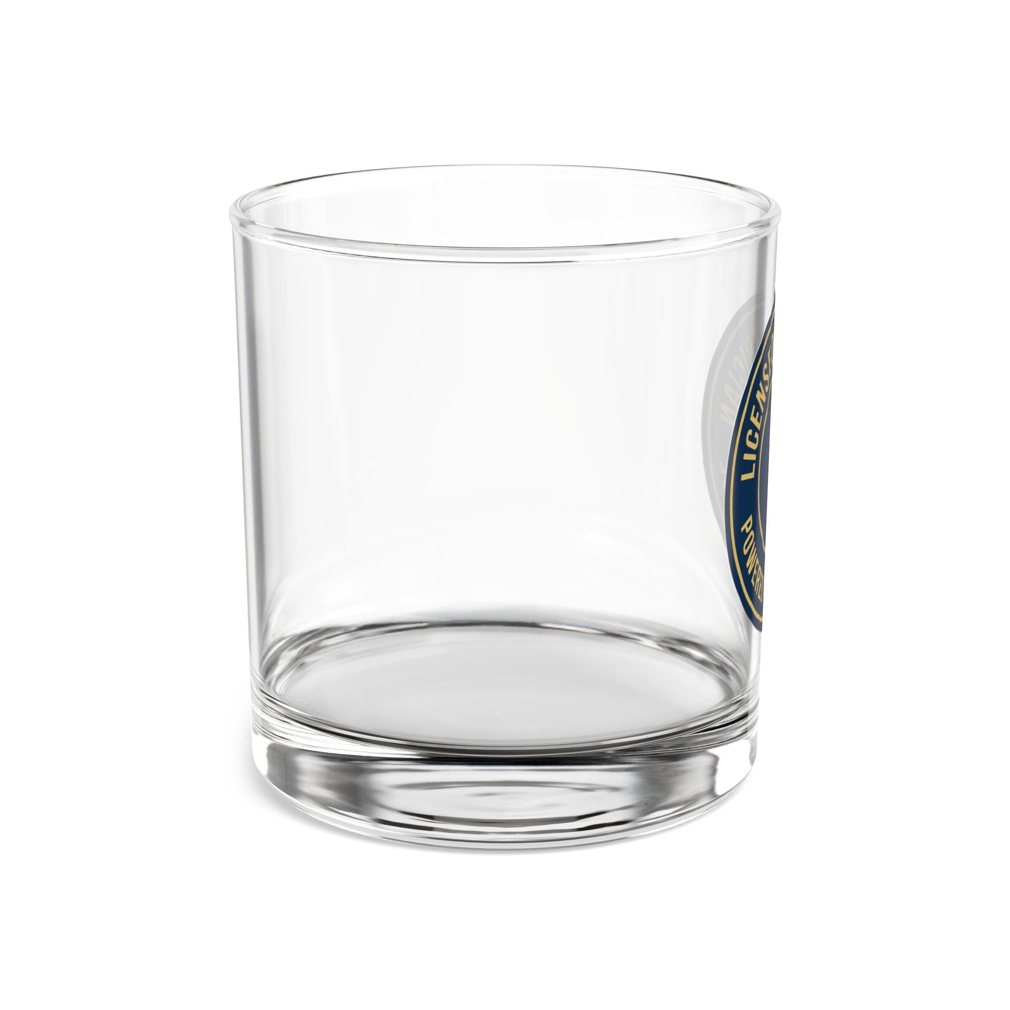 Licensed Electrician Badge Rocks Glass 10oz — Navy & Gold Whiskey Tumbler