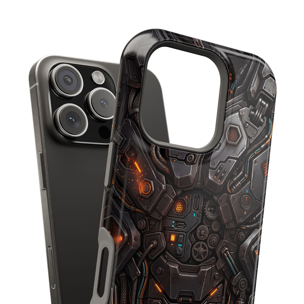 Mech Armor Phone Case — Industrial Circuit Wireless Charging Cover