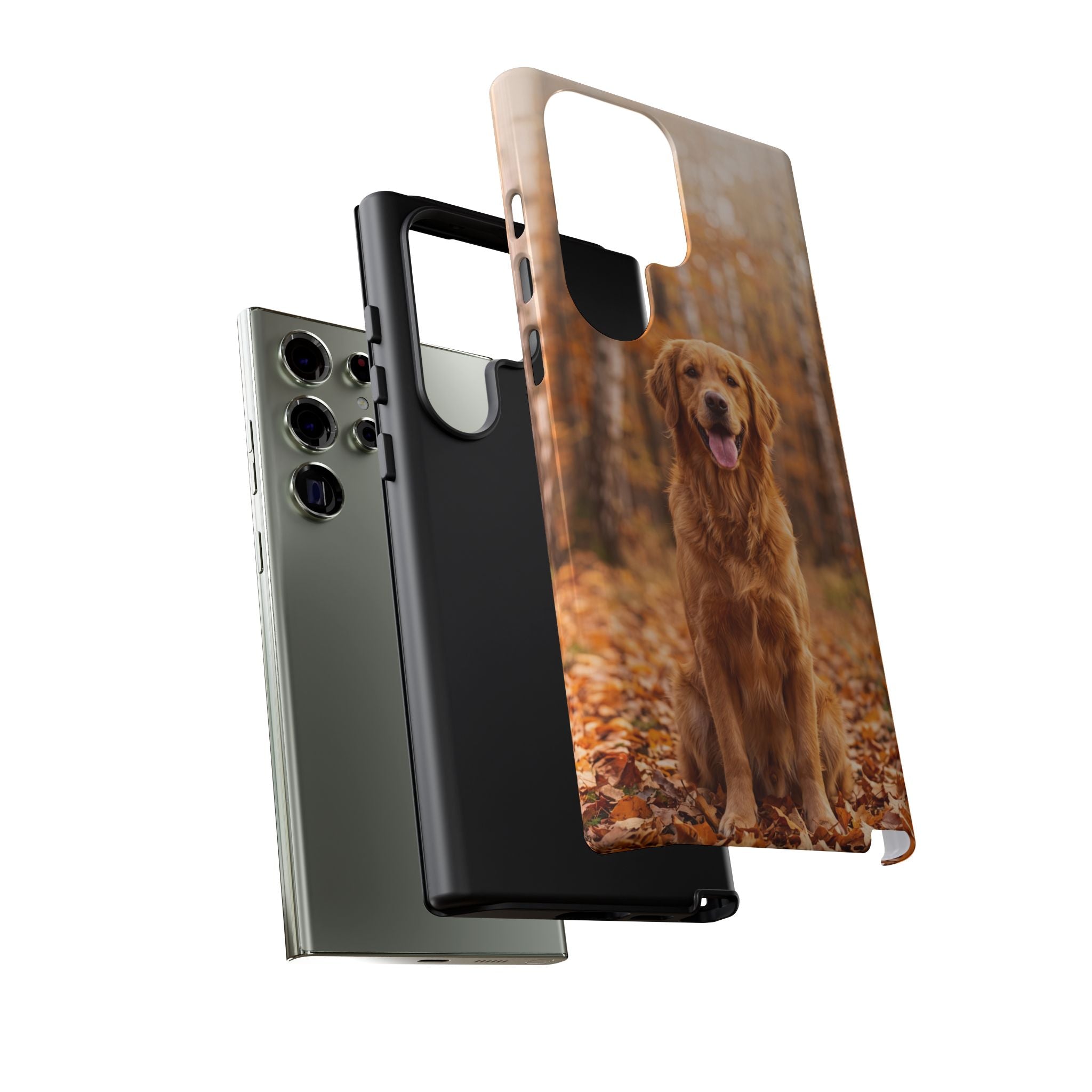 Golden Retriever Autumn Forest Phone Case | Happy Dog in Fall Foliage | Samsung & iPhone