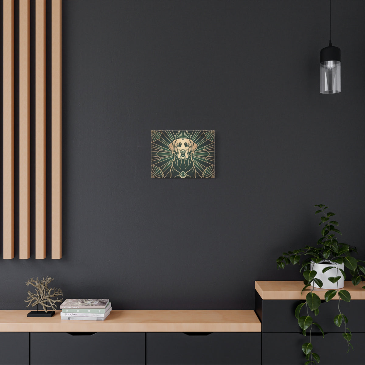 Labrador Canvas | Art Deco Fan Line Art Wall Art