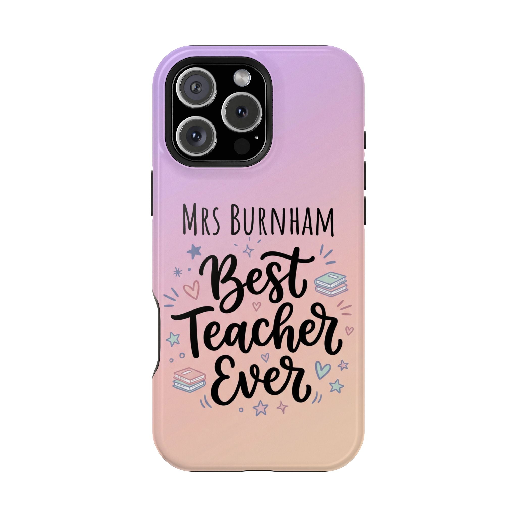 Best Teacher Ever Personalized Phone Case — Wireless Charging Cover