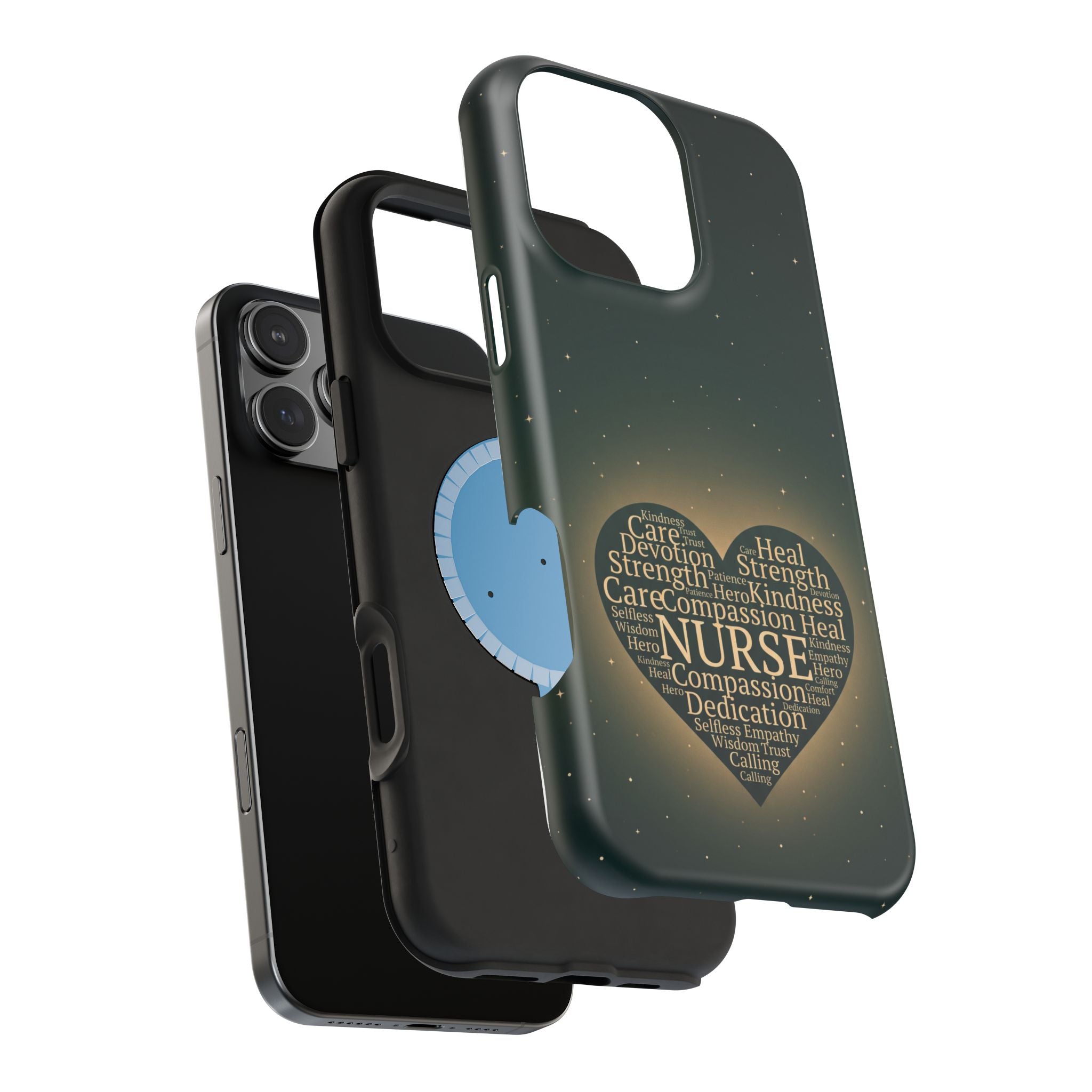 Nurse Heart Word and Art Phone Case — Impact-Resistant Wireless Charging Cover