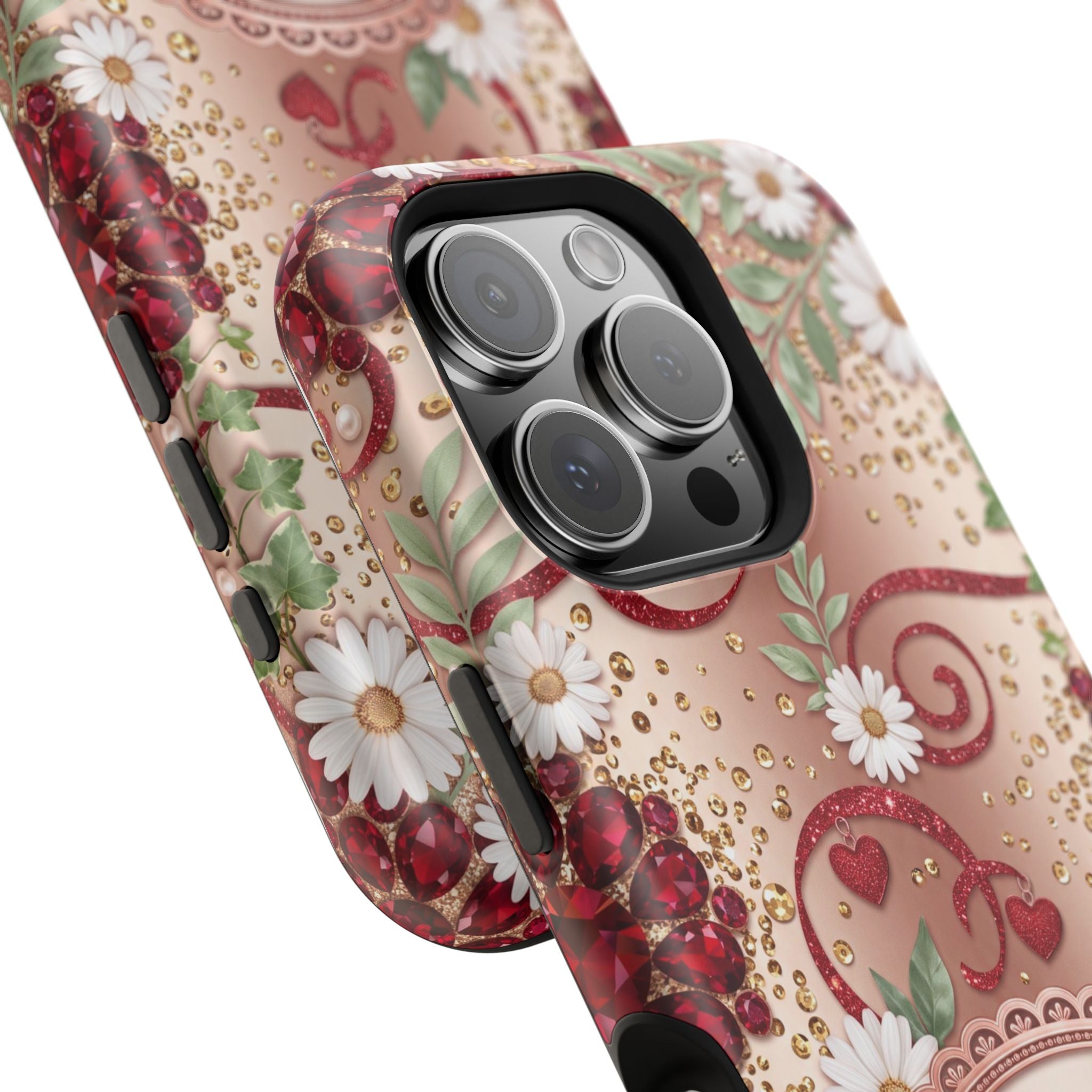 Personalized Vintage Floral Teacher Phone Case — Wireless Charging Cover