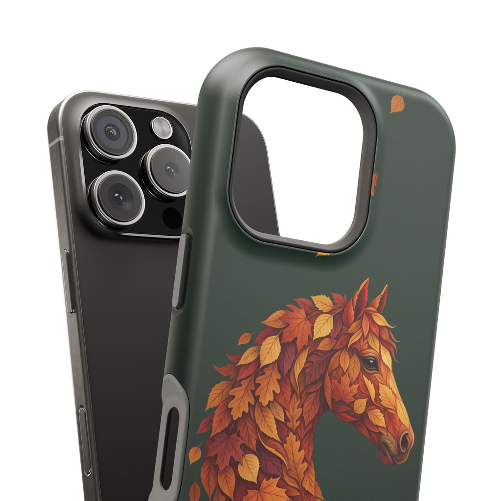 Autumn Leaves Horse Phone Case — Tough Magnetic Case with Wireless Charging