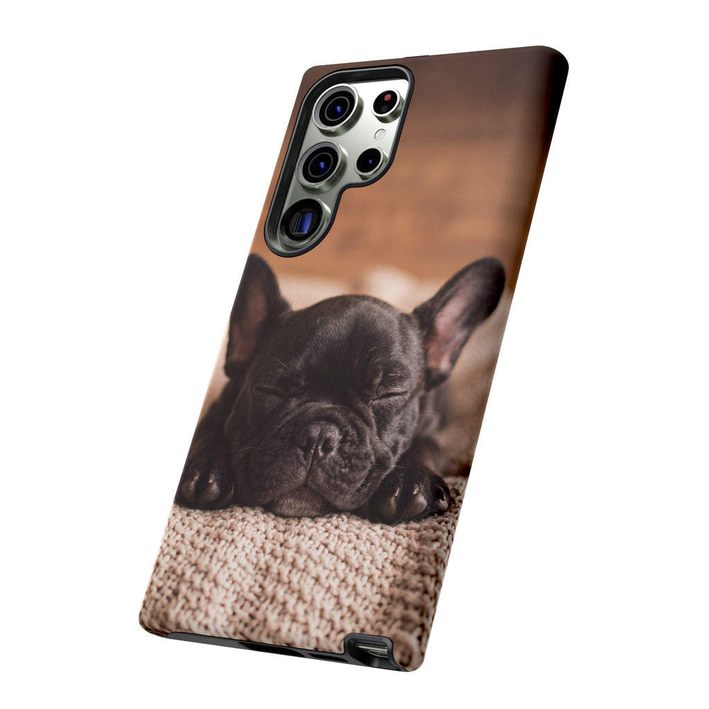 Sleeping French Bulldog Phone Case | Cozy Frenchie Resting on Blanket | iPhone & Samsung