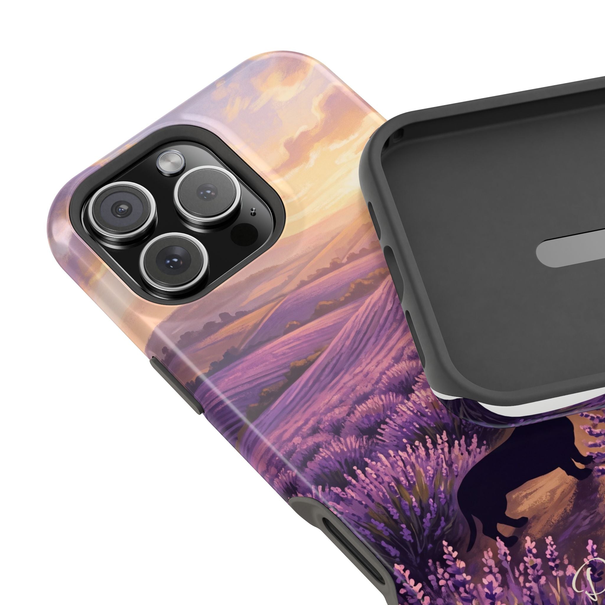 Personalized Dachshund Lavender Field Phone Case — Wireless Charging Cover