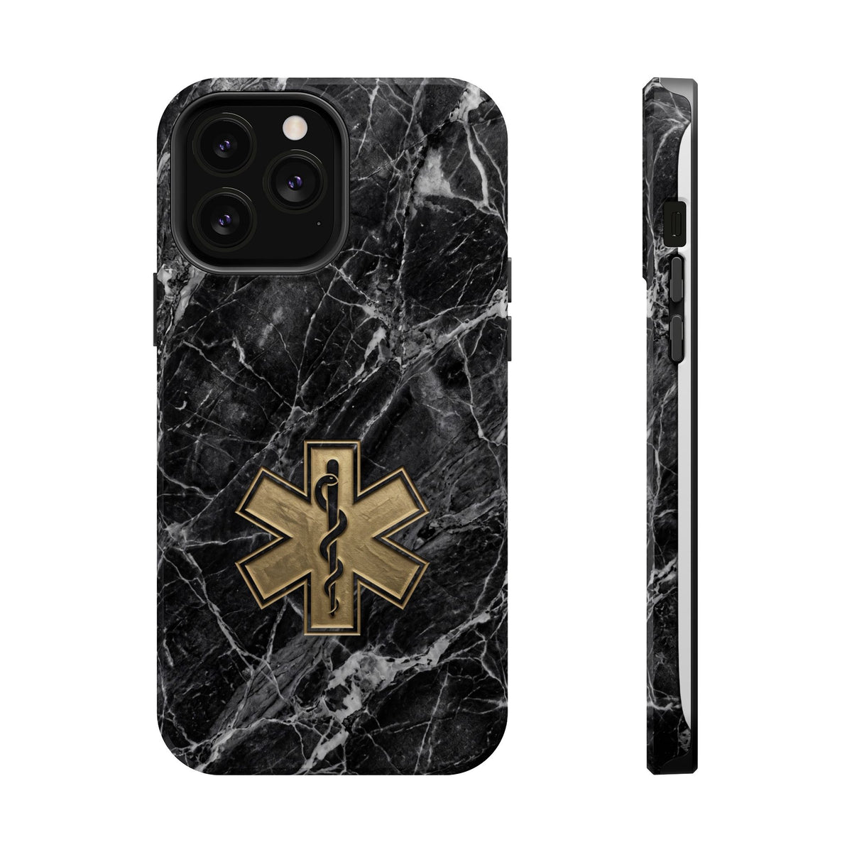 Paramedic/EMT Marble Phone Case — Magnetic Wireless Charging Cover
