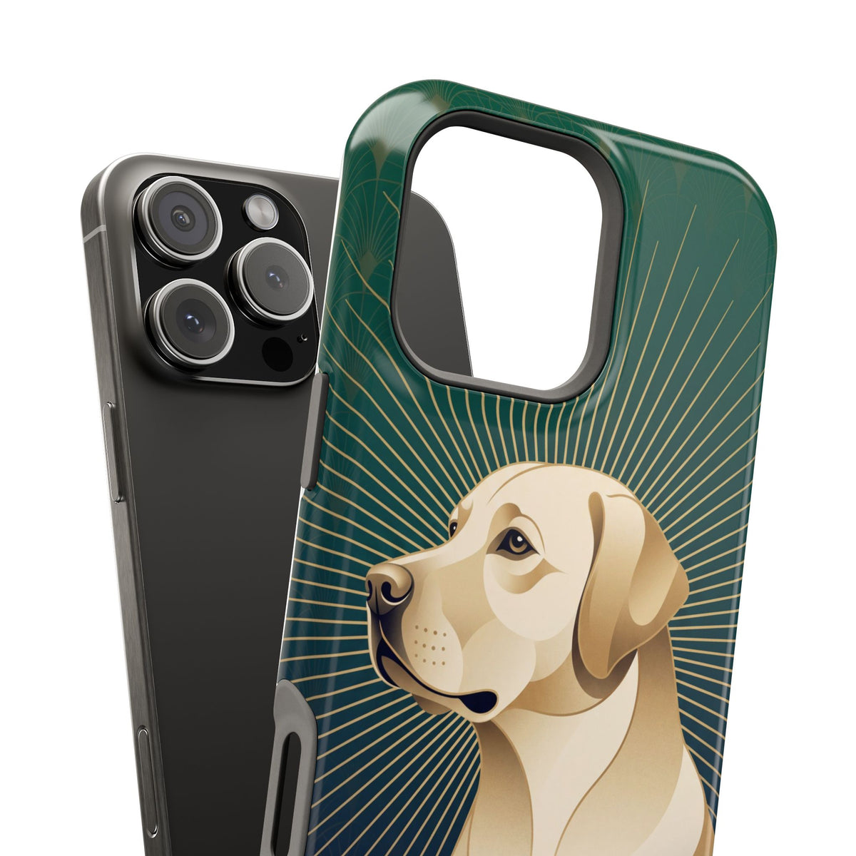 Art Deco Labrador Phone Case — Tough Magnetic Case with Wireless Charging