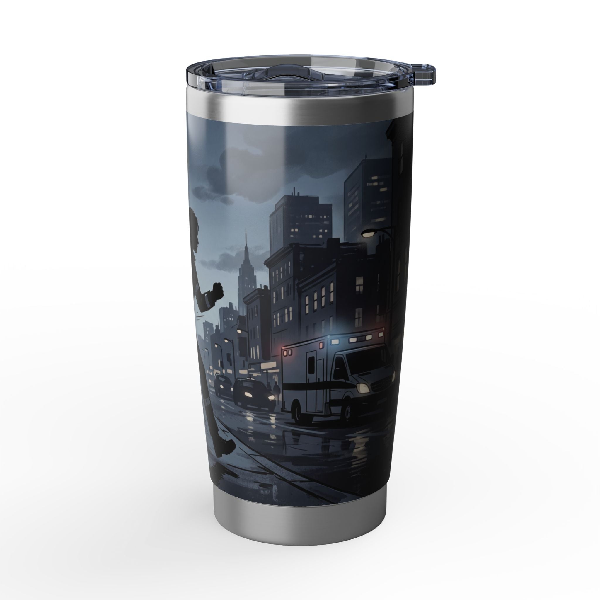 Paramedic/EMT 20oz Tumbler – Female Paramedic Running Silhouette Design