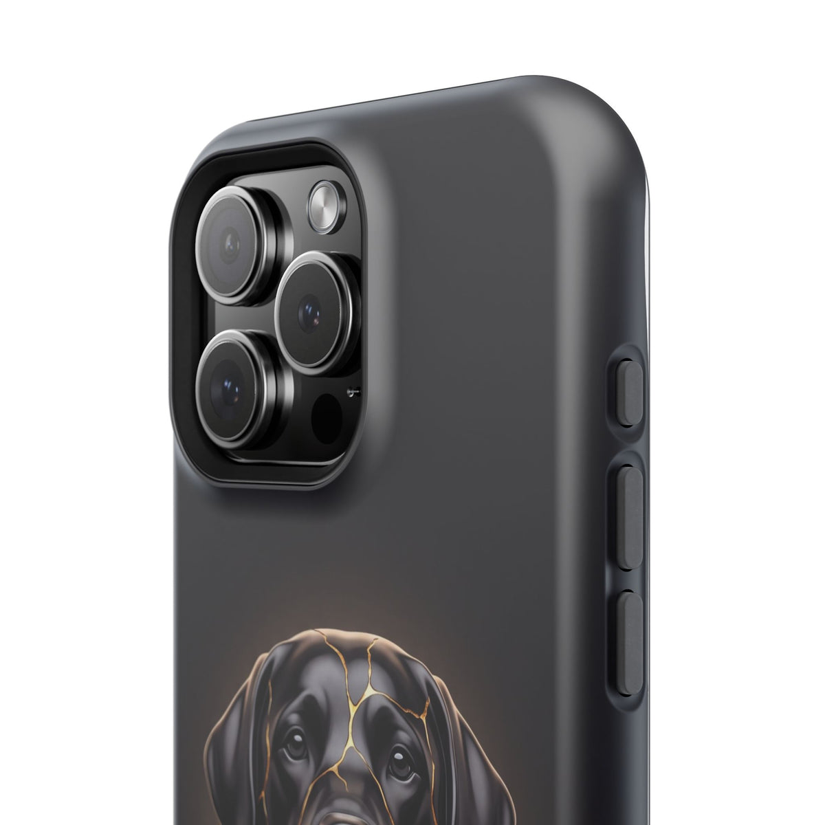 Personalized Obsidian Kintsugi Labrador Phone Case — Tough Magnetic Case with Wireless Charging