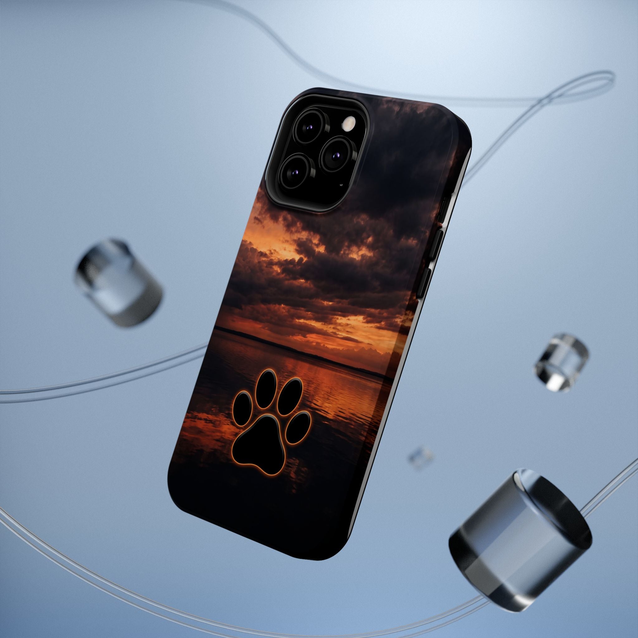Paw Sunset Magnetic Impact-Resistant Phone Case for iPhone and Samsung Galaxy series