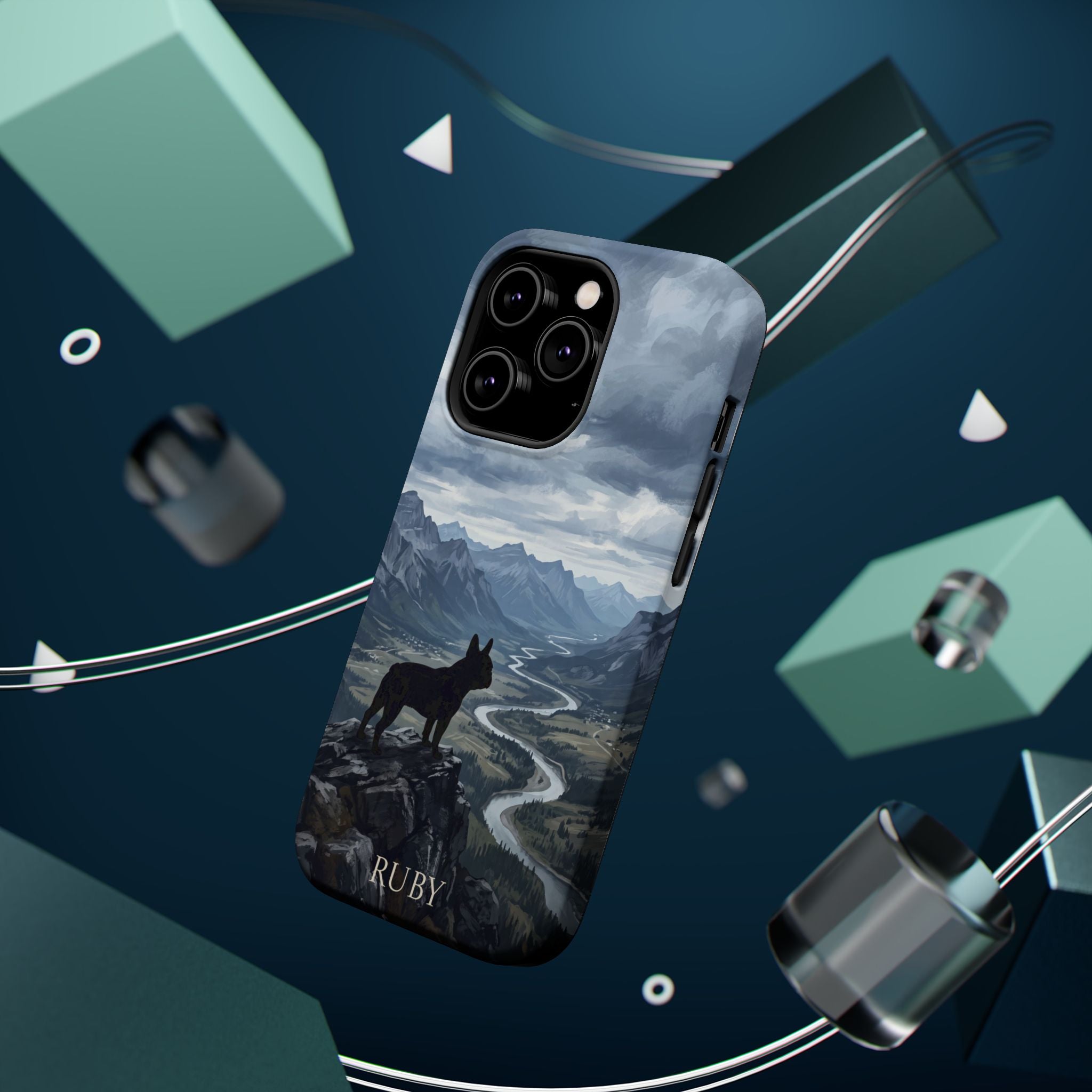 Personalized French Bulldog Mountain Valley Phone Case — Wireless Charging Cover