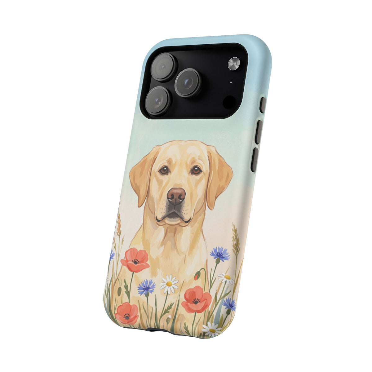 Labrador Wildflower Painting Phone Case — Tough Magnetic Case with Wireless Charging
