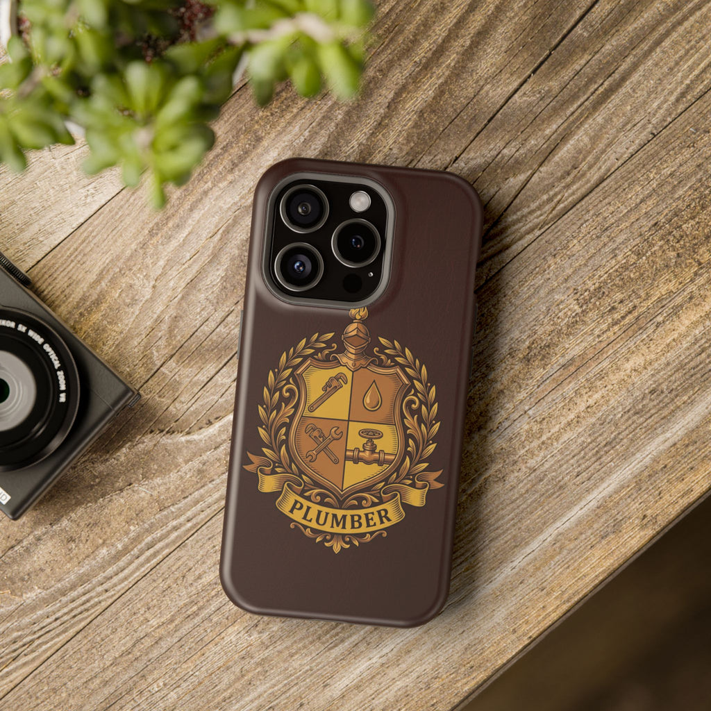 Plumber Crest Phone Case — Heraldic Shield Wireless Charging Cover