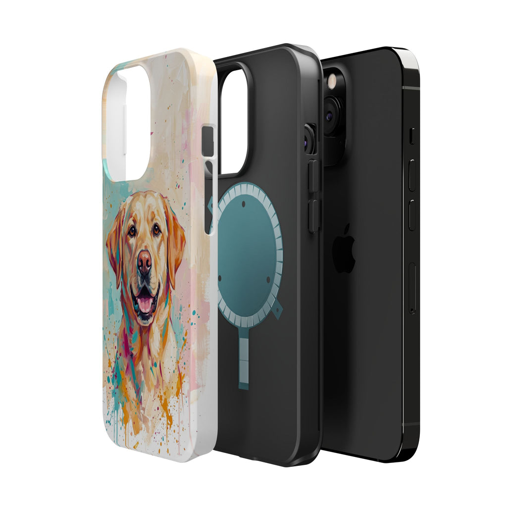 Yellow Labrador Colour Splash Phone Case — Tough Magnetic Case with Wireless Charging