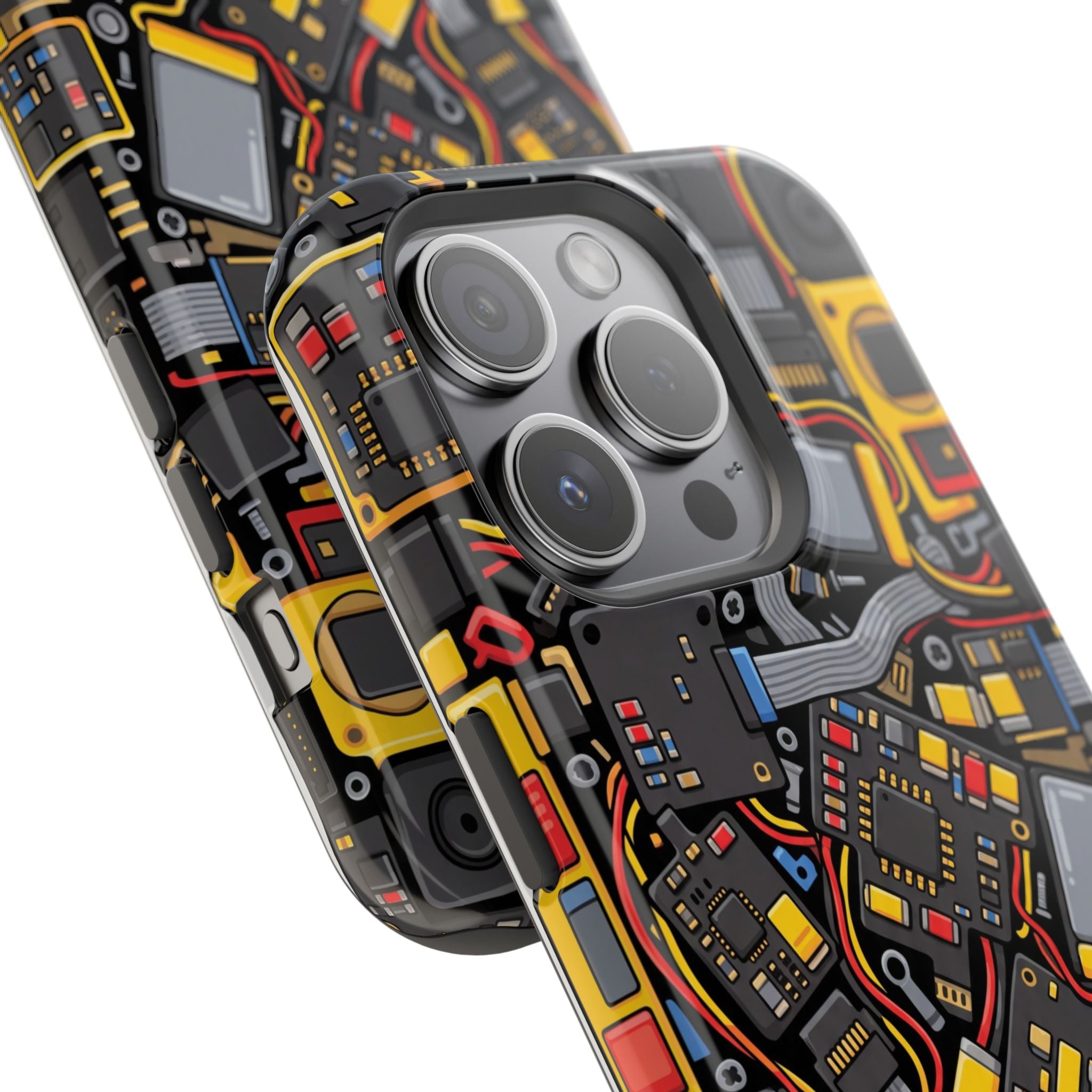 Voltage Board Phone Case — Yellow Circuit Wireless Charging Cover
