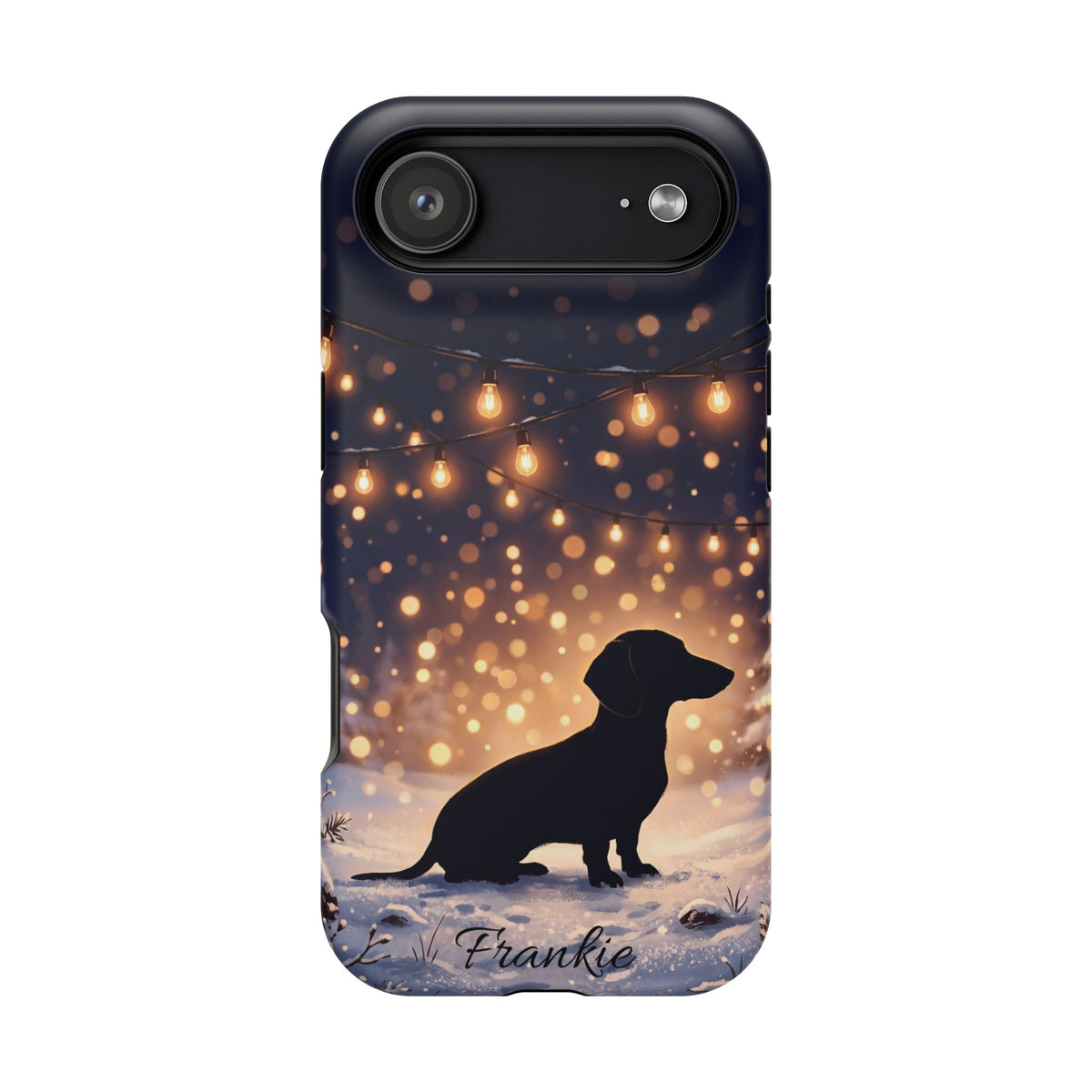 Personalized Dachshund Golden Sparks Phone Case — Wireless Charging Cover