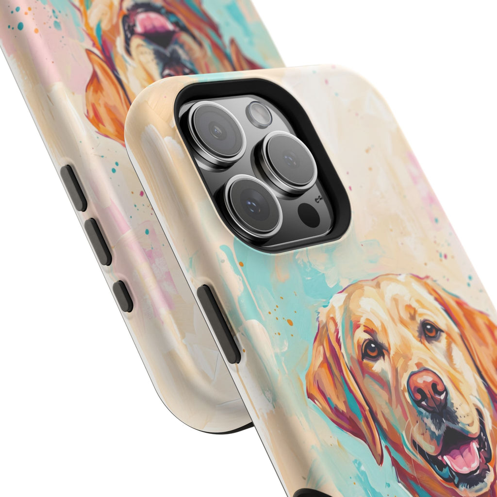 Yellow Labrador Colour Splash Phone Case — Tough Magnetic Case with Wireless Charging