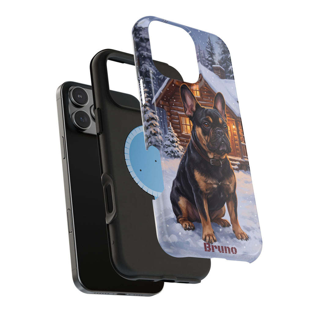 Personalized French Bulldog Cozy Cabin Phone Case — Wireless Charging Cover