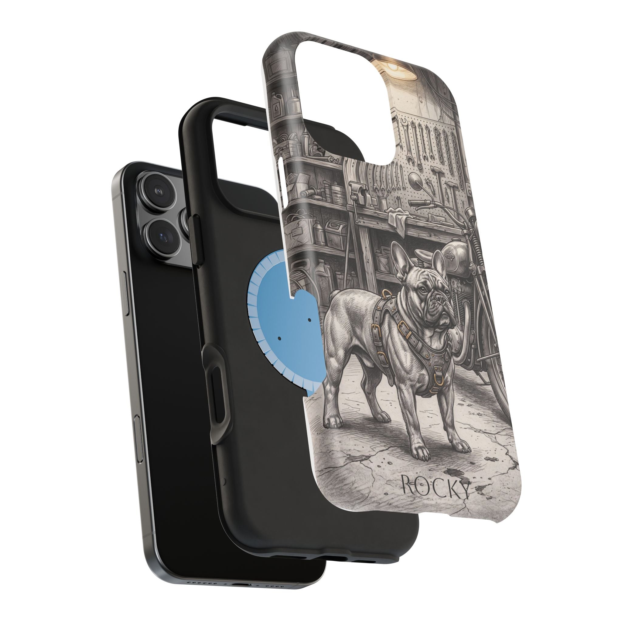 Personalized French Bulldog Vintage Street Phone Case — Wireless Charging Cover