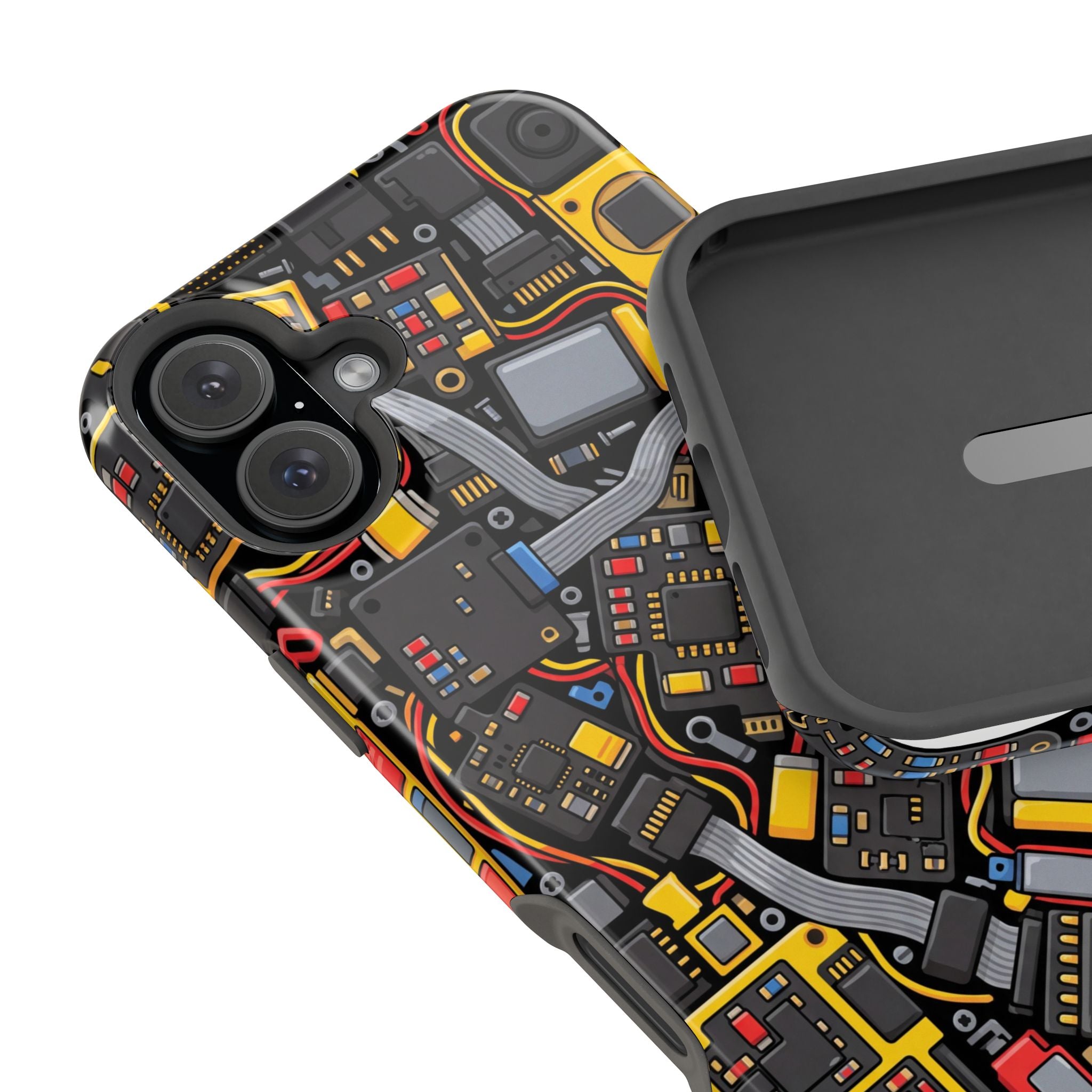 Voltage Board Phone Case — Yellow Circuit Wireless Charging Cover