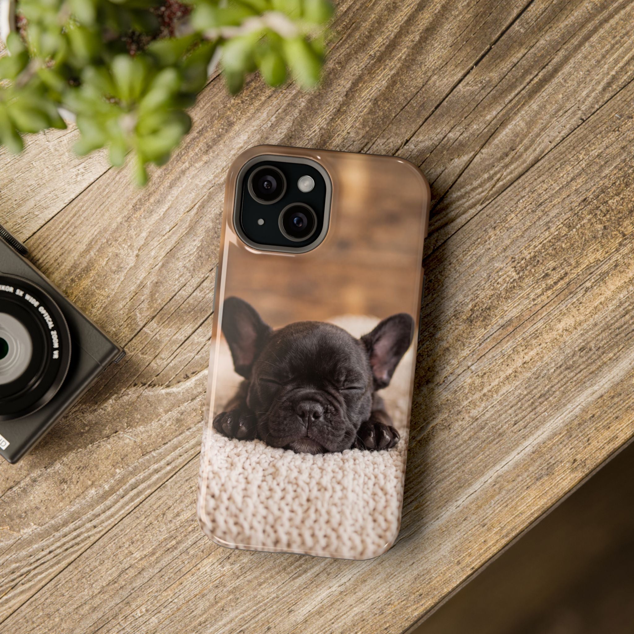 Sleepy French Bulldog Phone Case — Impact-Resistant Wireless Charging Cover