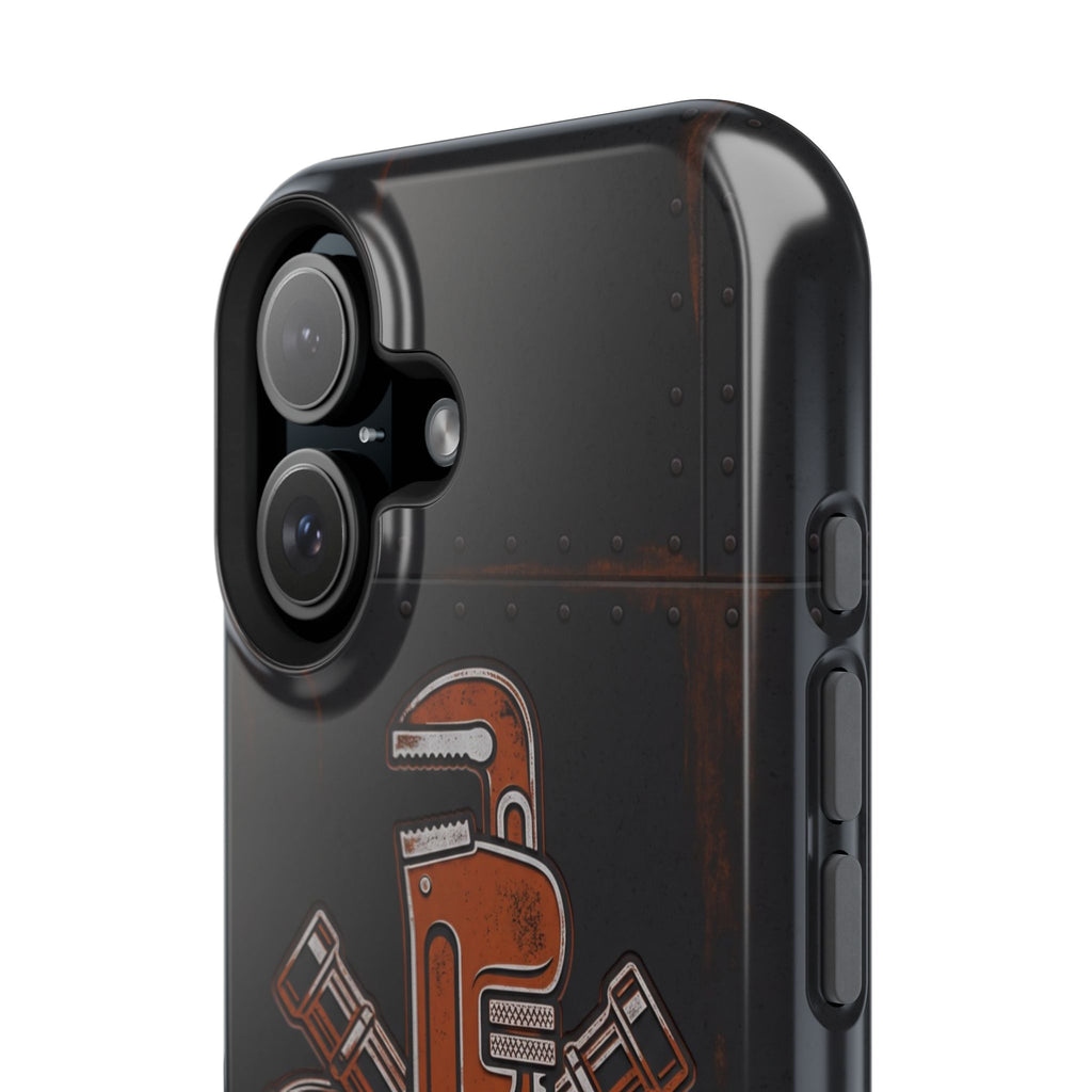 Tough By Trade Phone Case — Crossed Wrenches Wireless Charging Cover