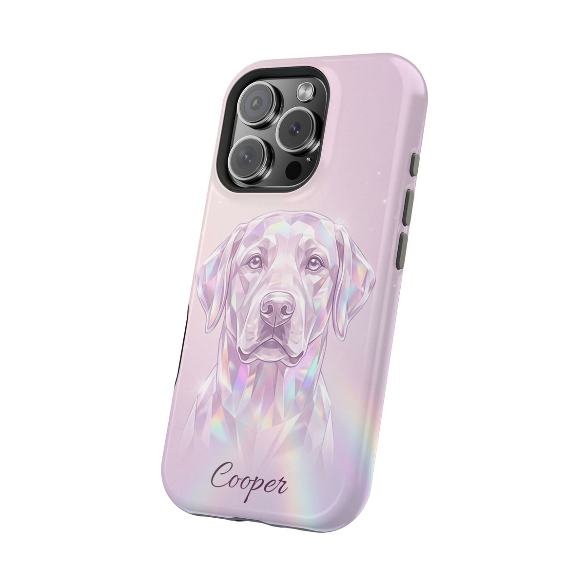 Personalized Crystal Prism Labrador Phone Case — Tough Magnetic Case with Wireless Charging