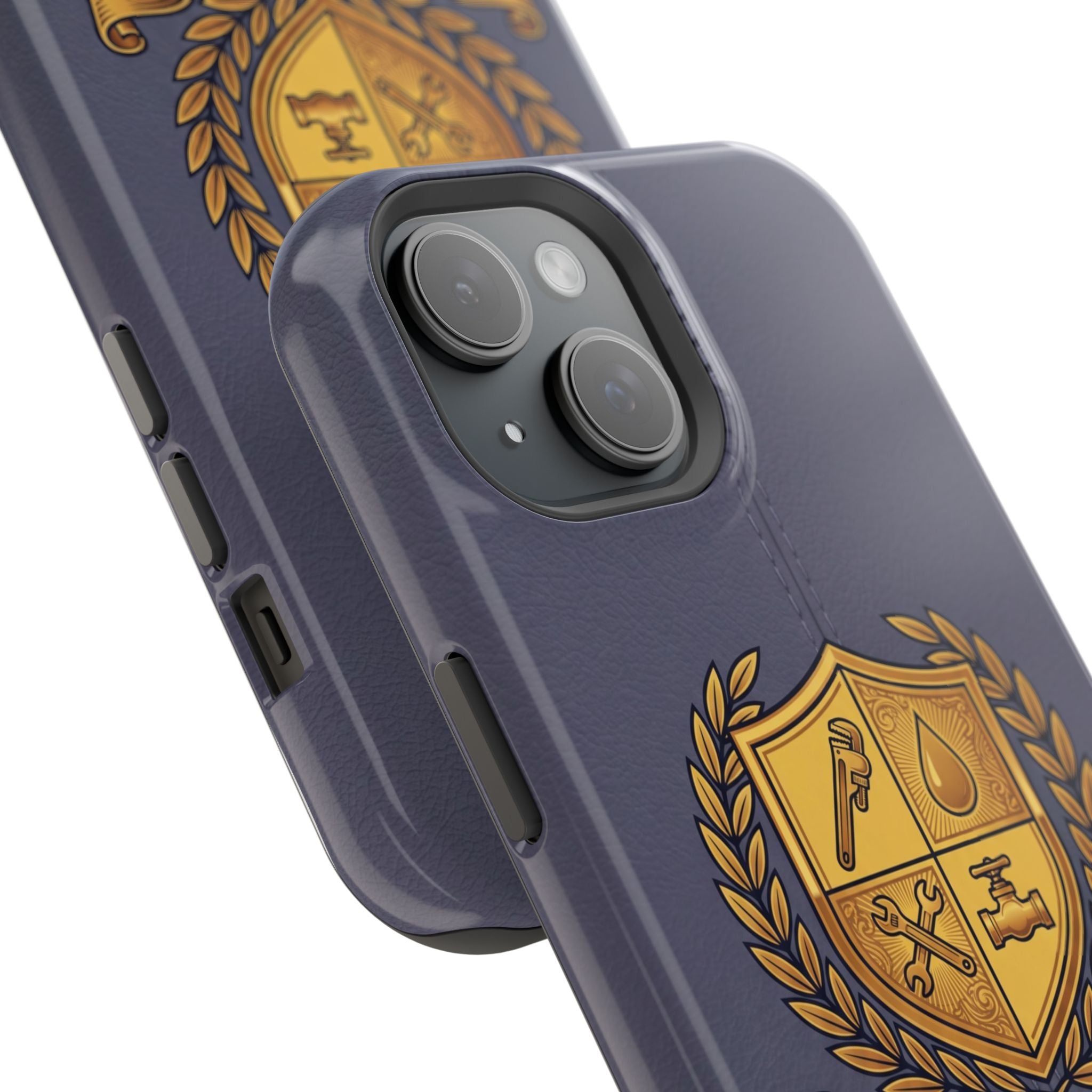 Master Plumber Crest Phone Case — Heraldic Shield Wireless Charging Cover