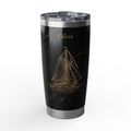 Sailing Personalized Tumbler | Gold Engraved Marble Art — 20 oz Stainless Travel Mug