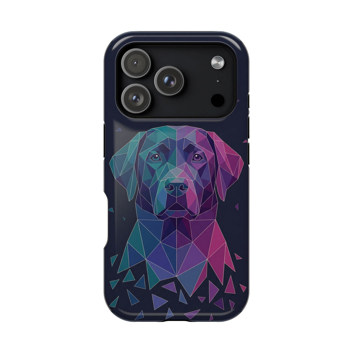 Geometric Labrador Phone Case — Tough Magnetic Case with Wireless Charging