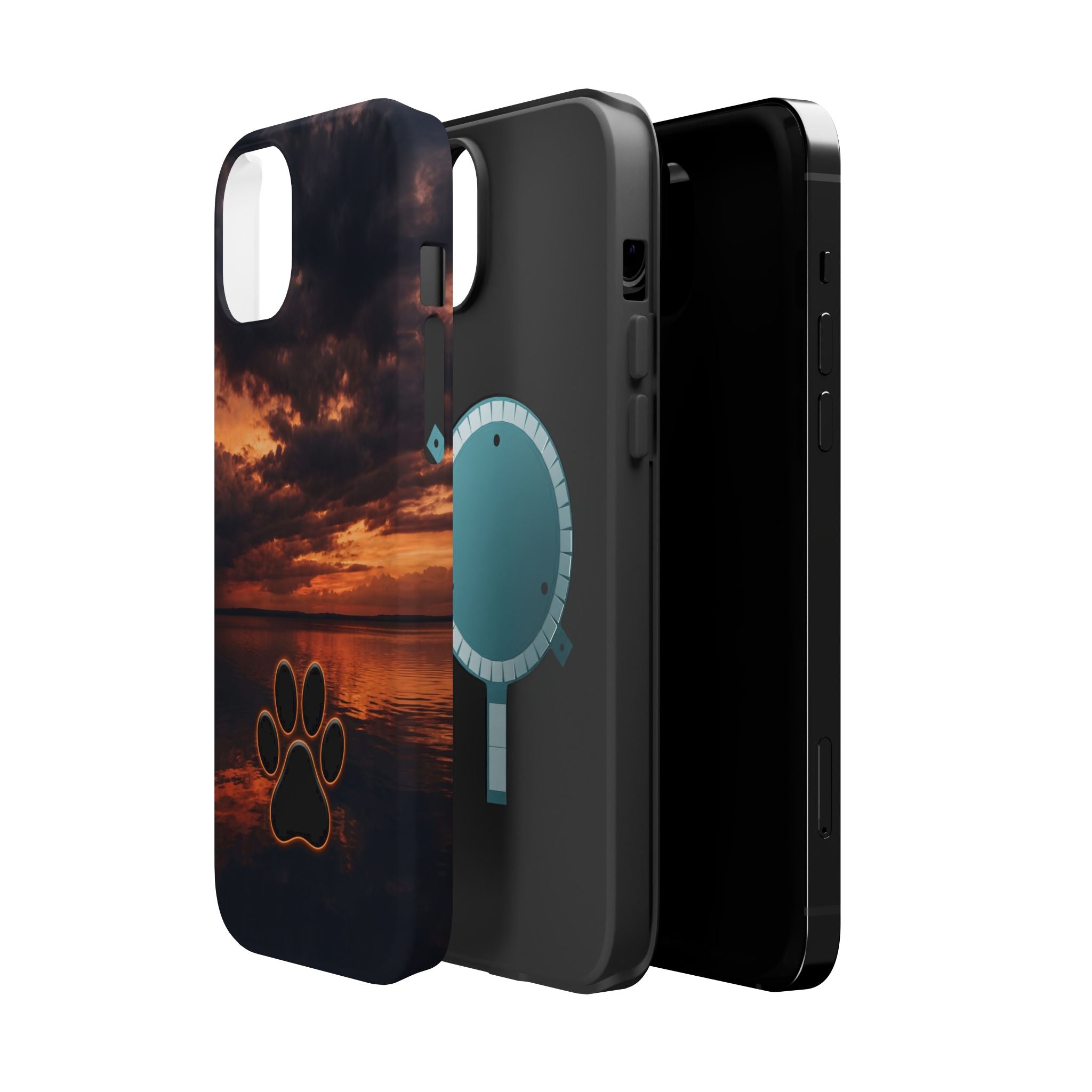 Paw Sunset Magnetic Impact-Resistant Phone Case for iPhone and Samsung Galaxy series