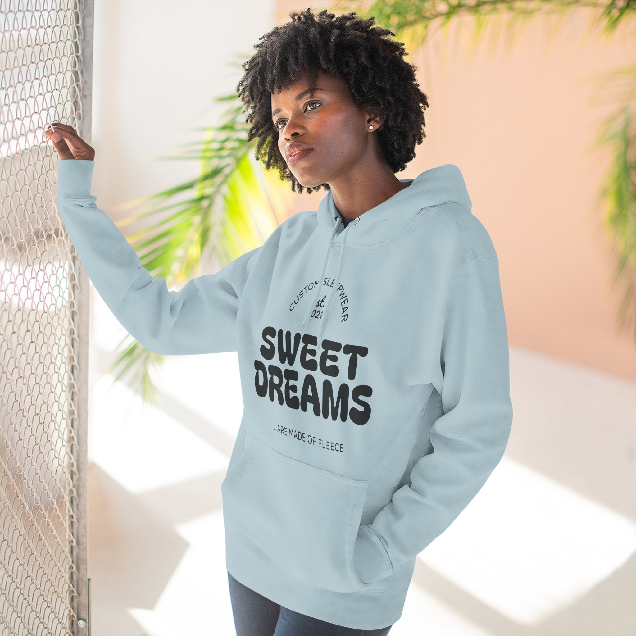 Sweet Dreams Hoodie — Cozy Fleece Pullover with Retro Script