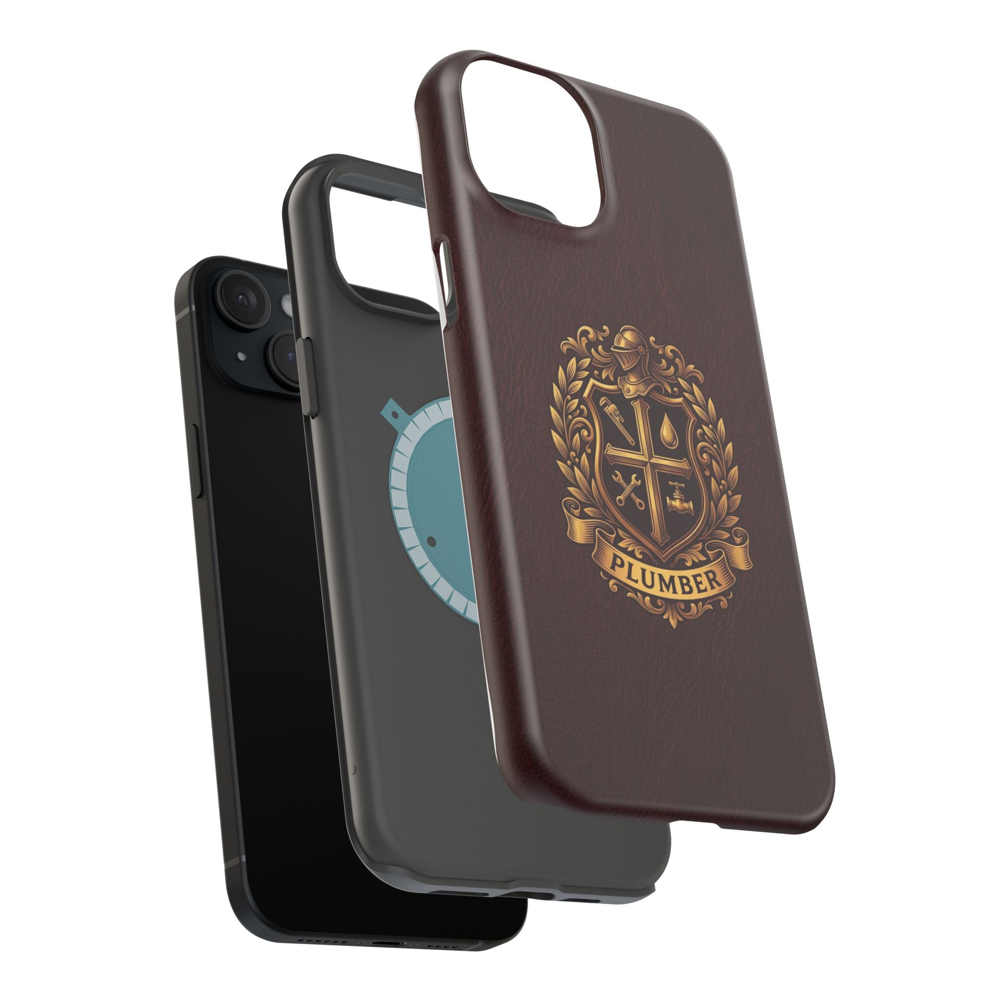 Plumber Crest Phone Case — Heraldic Shield Design Wireless Charging Cover