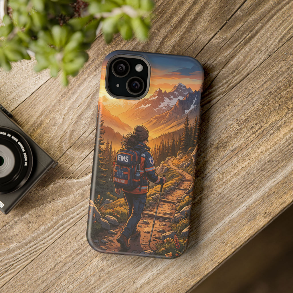 Paramedic/EMT Mountain Phone Case — Magnetic Wireless Charging Cover