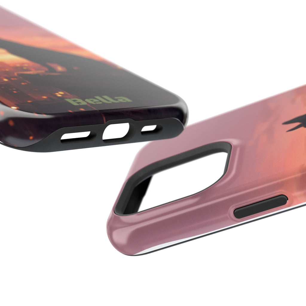 Personalized French Bulldog City Skyline Sunset Phone Case — Wireless Charging Cover