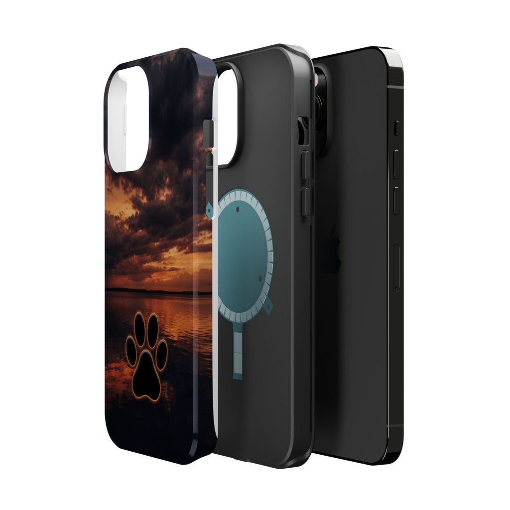 Paw Sunset Magnetic Impact-Resistant Phone Case for iPhone and Samsung Galaxy series
