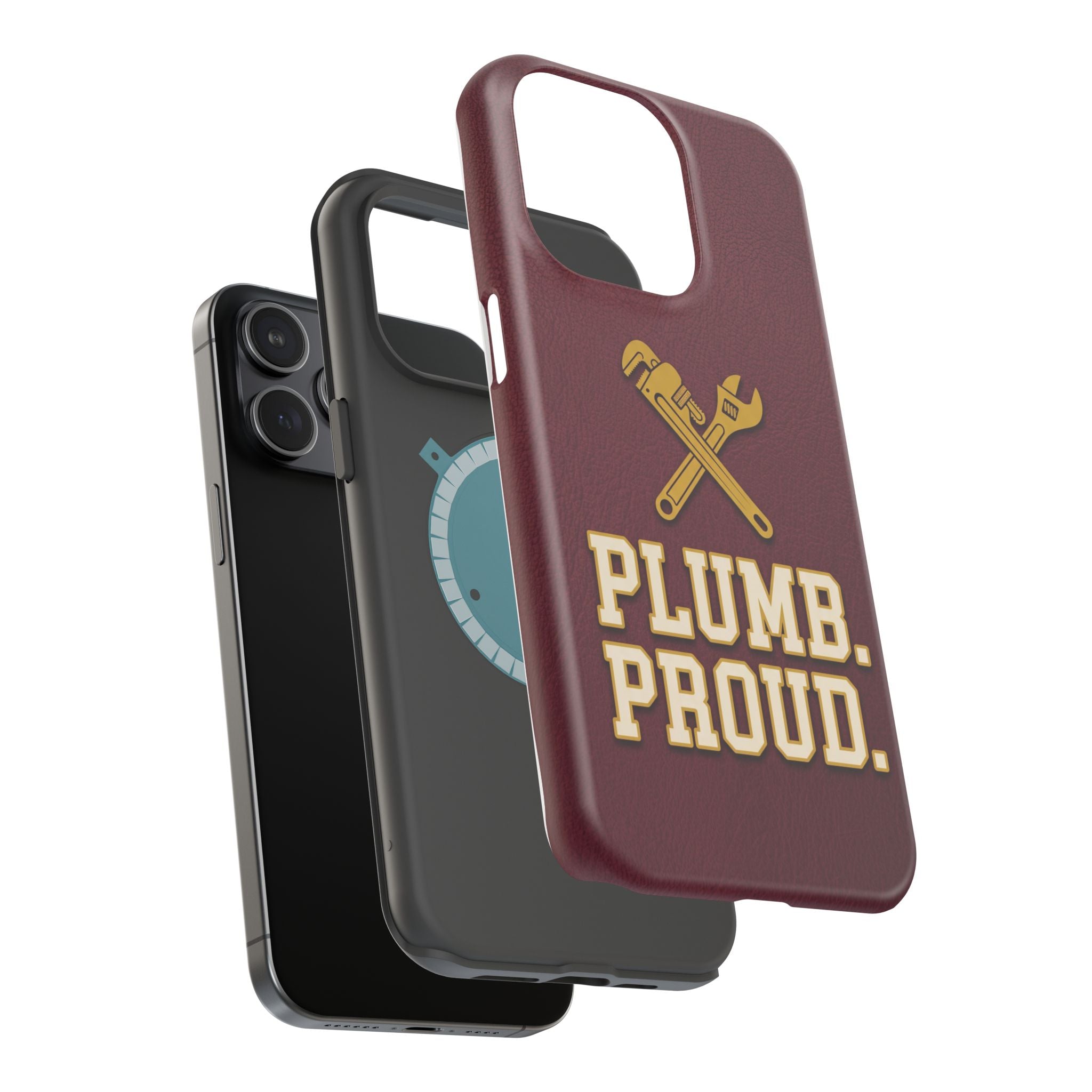 Plumb. Proud. Phone Case — Crossed Wrenches Wireless Charging Cover