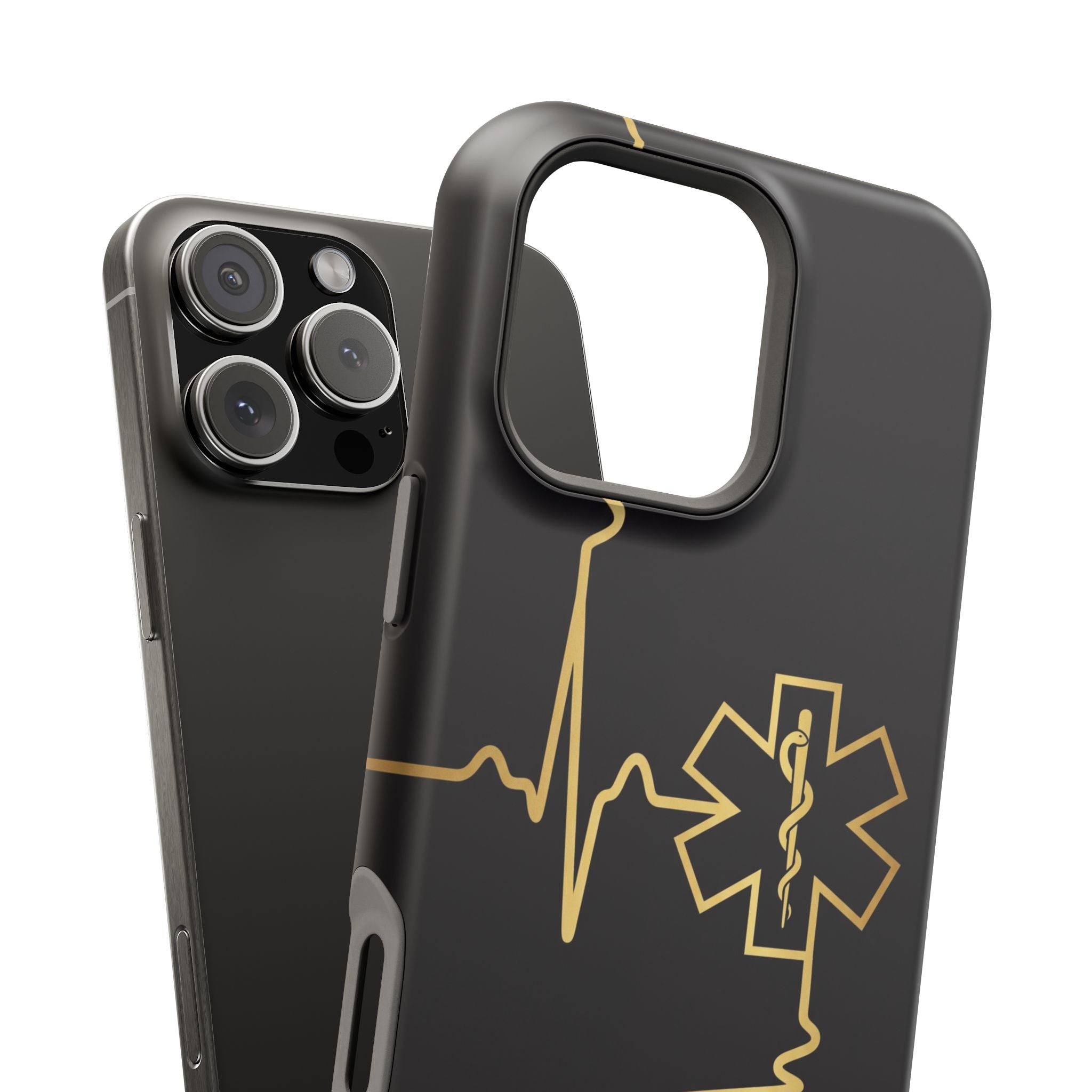 Paramedic/EMT Heartbeat Line Phone Case — Magnetic Wireless Charging Cover
