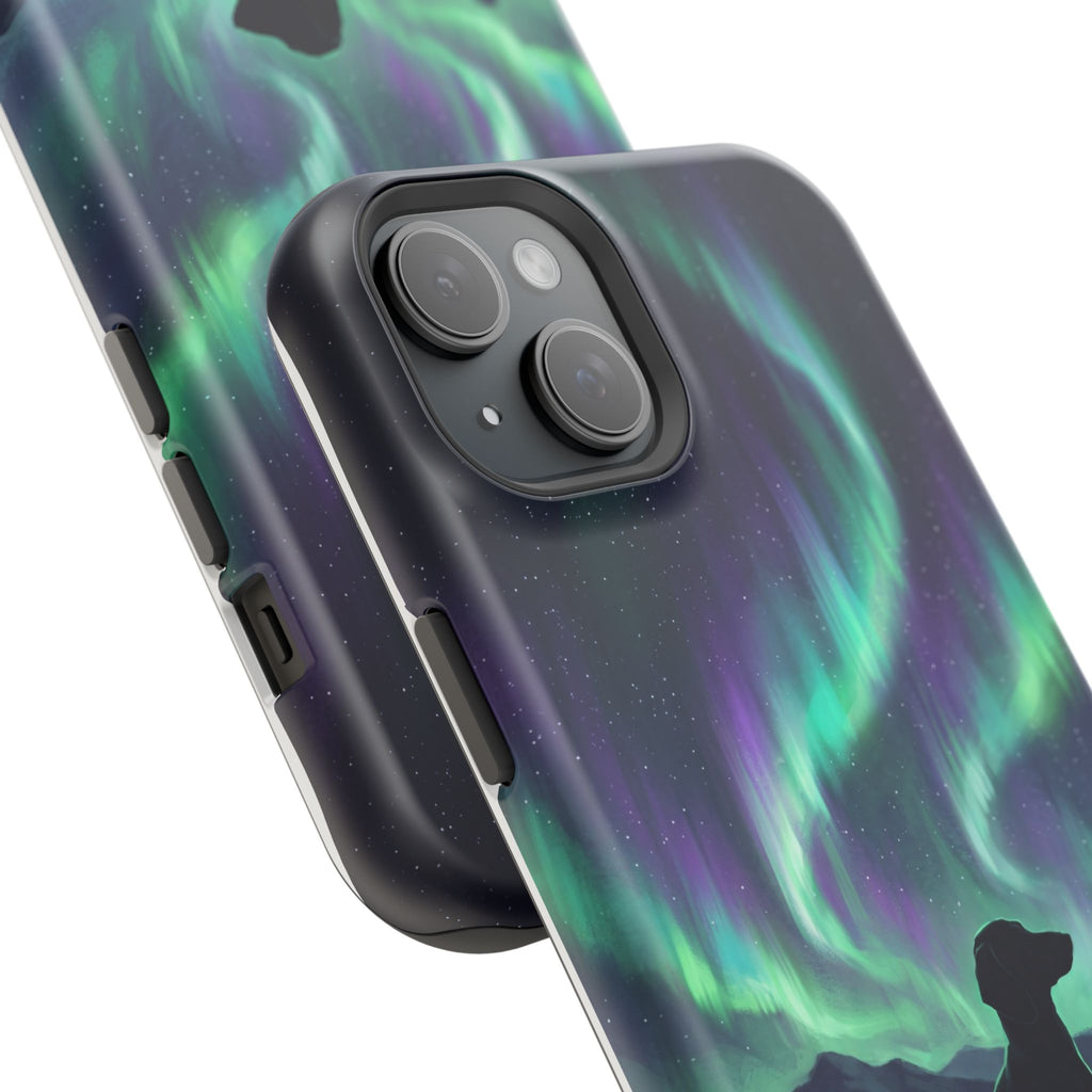 Personalized Dachshund Northern Lights Phone Case — Wireless Charging Cover