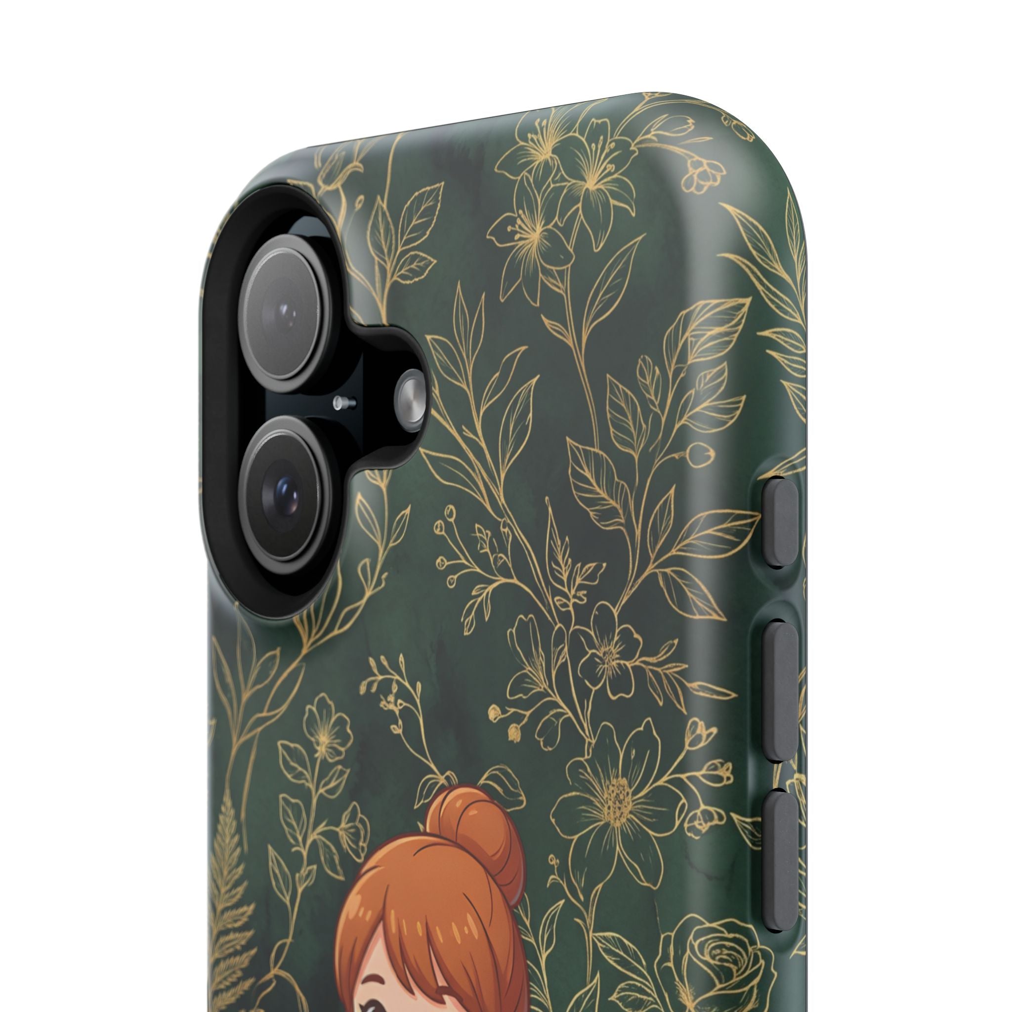 Personalized Nurse Botanical Phone Case — Impact-Resistant Wireless Charging Cover