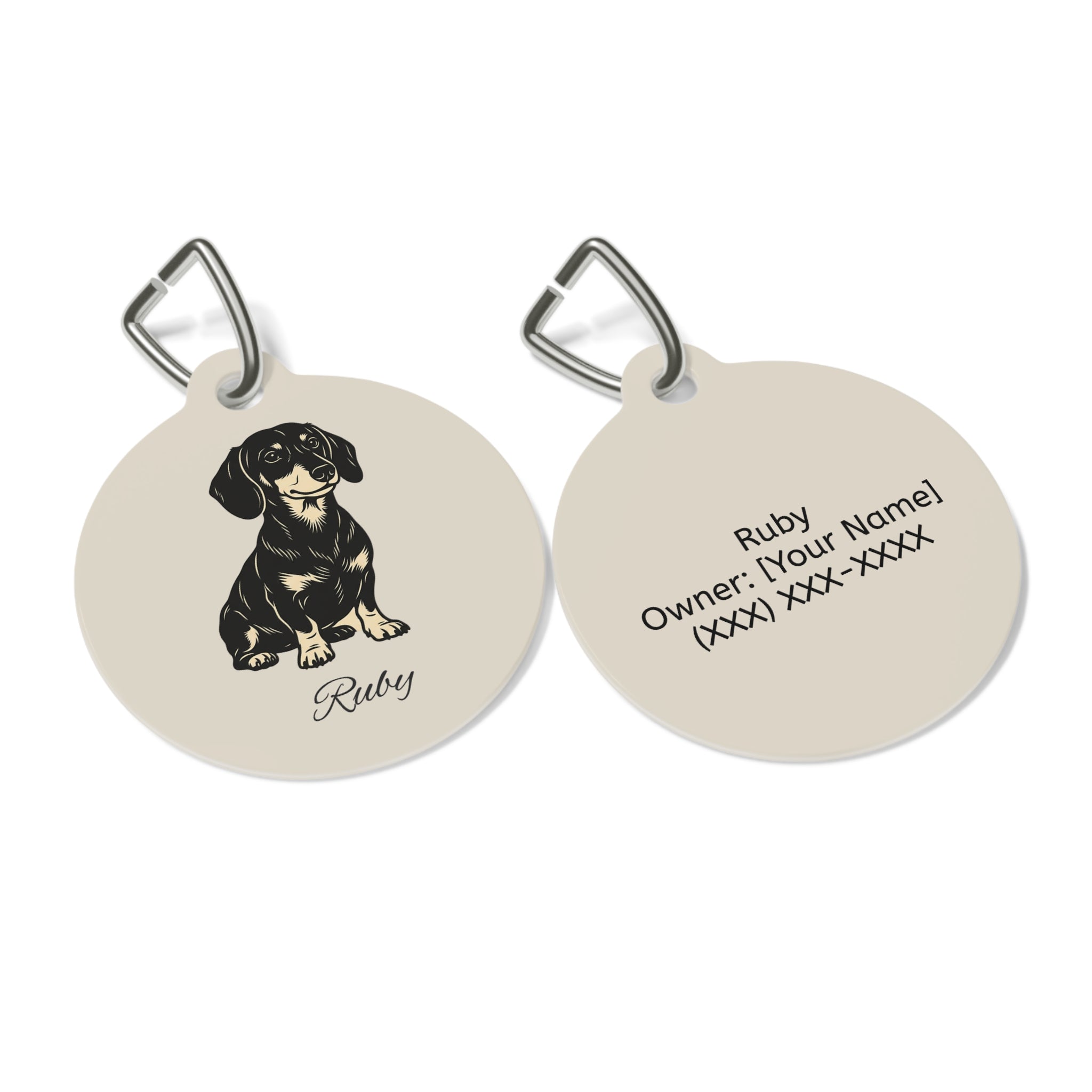 Personalized Dachshund Pet Tag – Custom Photo & Name Dog ID Tag