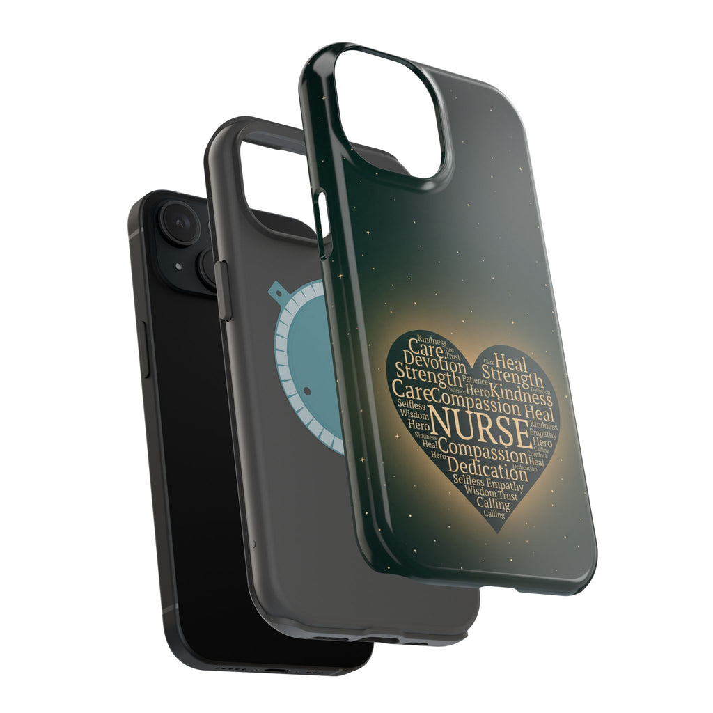 Nurse Heart Word and Art Phone Case — Impact-Resistant Wireless Charging Cover