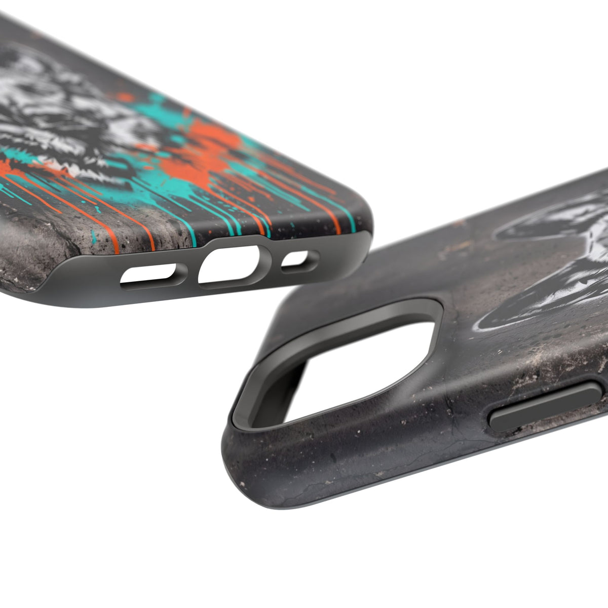 German Shepherd Phone Case | Graffiti Street Art — Tough Magnetic Case with Wireless Charging