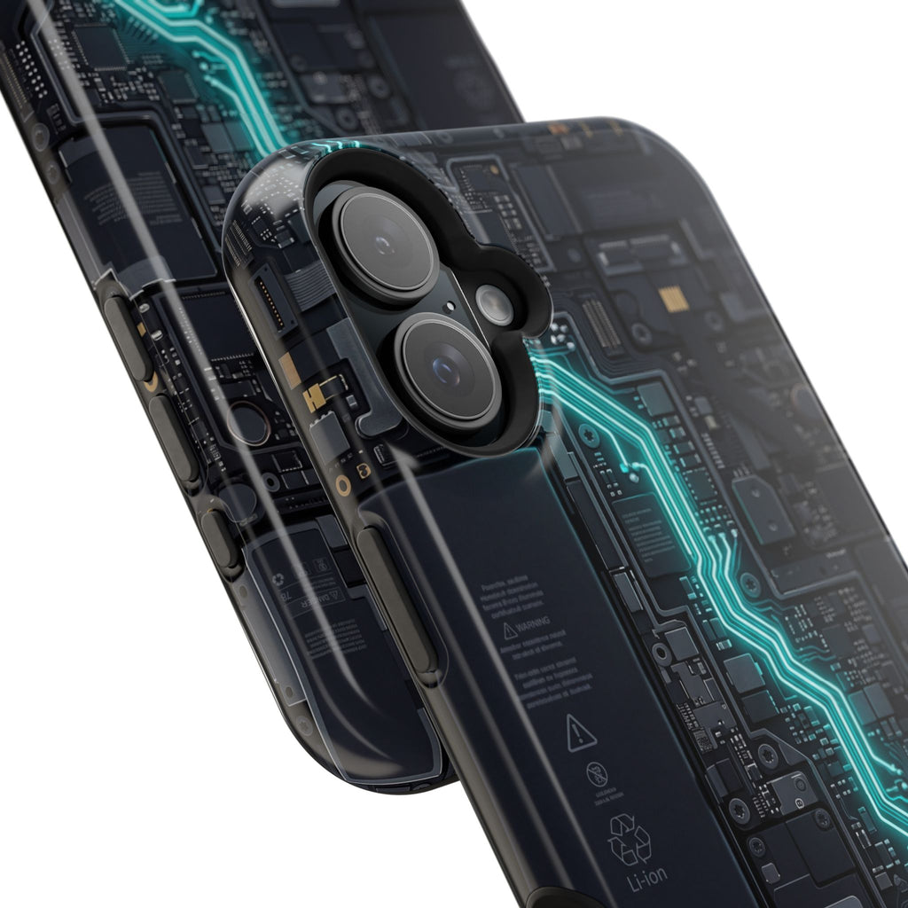 Cyan Bolt Electrician Phone Case — Electric Circuit Wireless Charging Cover