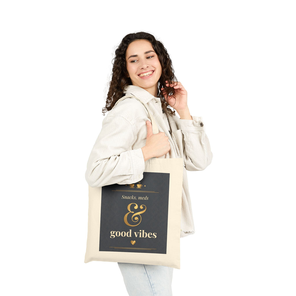 Nurse Tote Bag – Scrubs Meds & Good vibes – Cotton Canvas Tote Bag for Nurses
