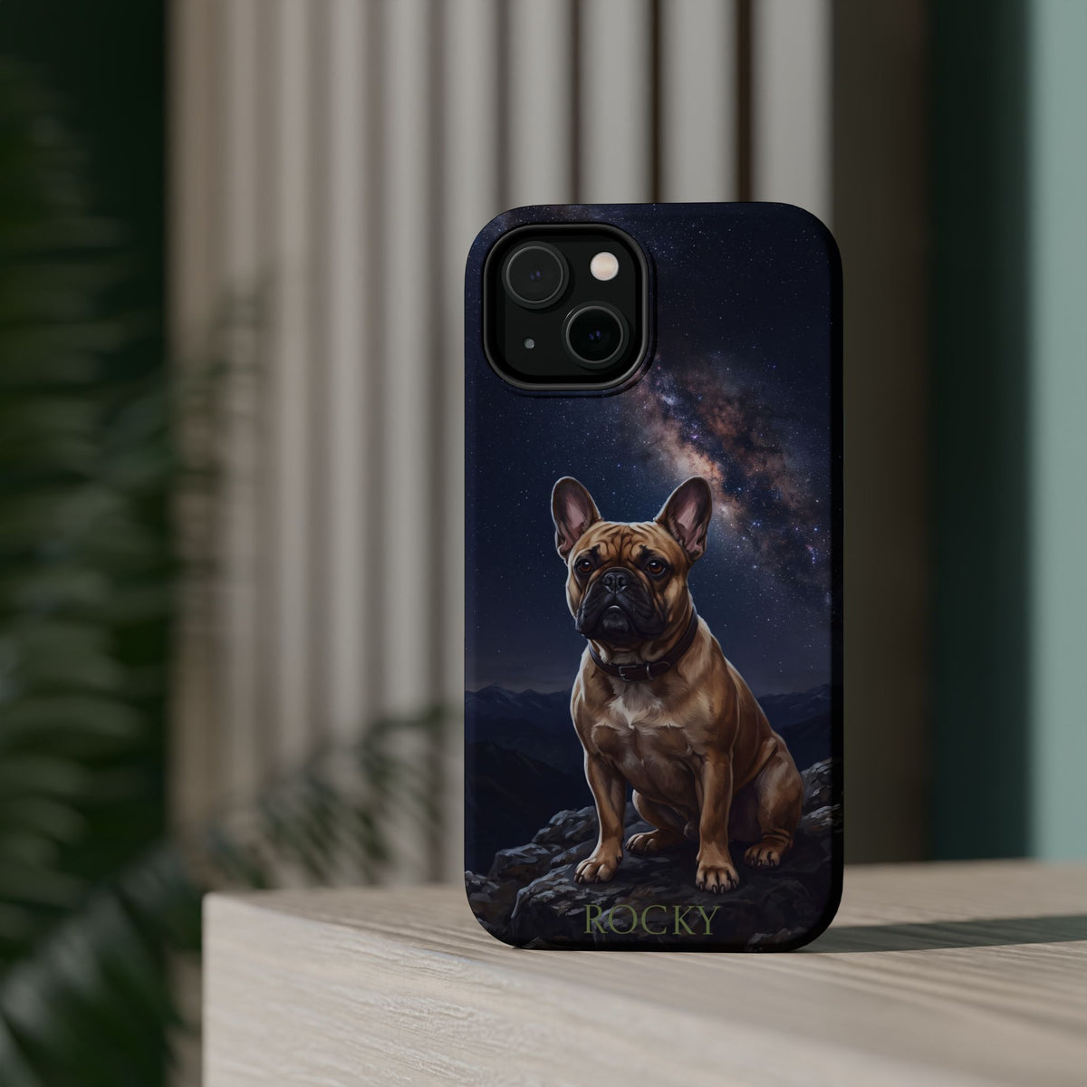 Personalized French Bulldog Starry Night Sky Phone Case — Wireless Charging Cover