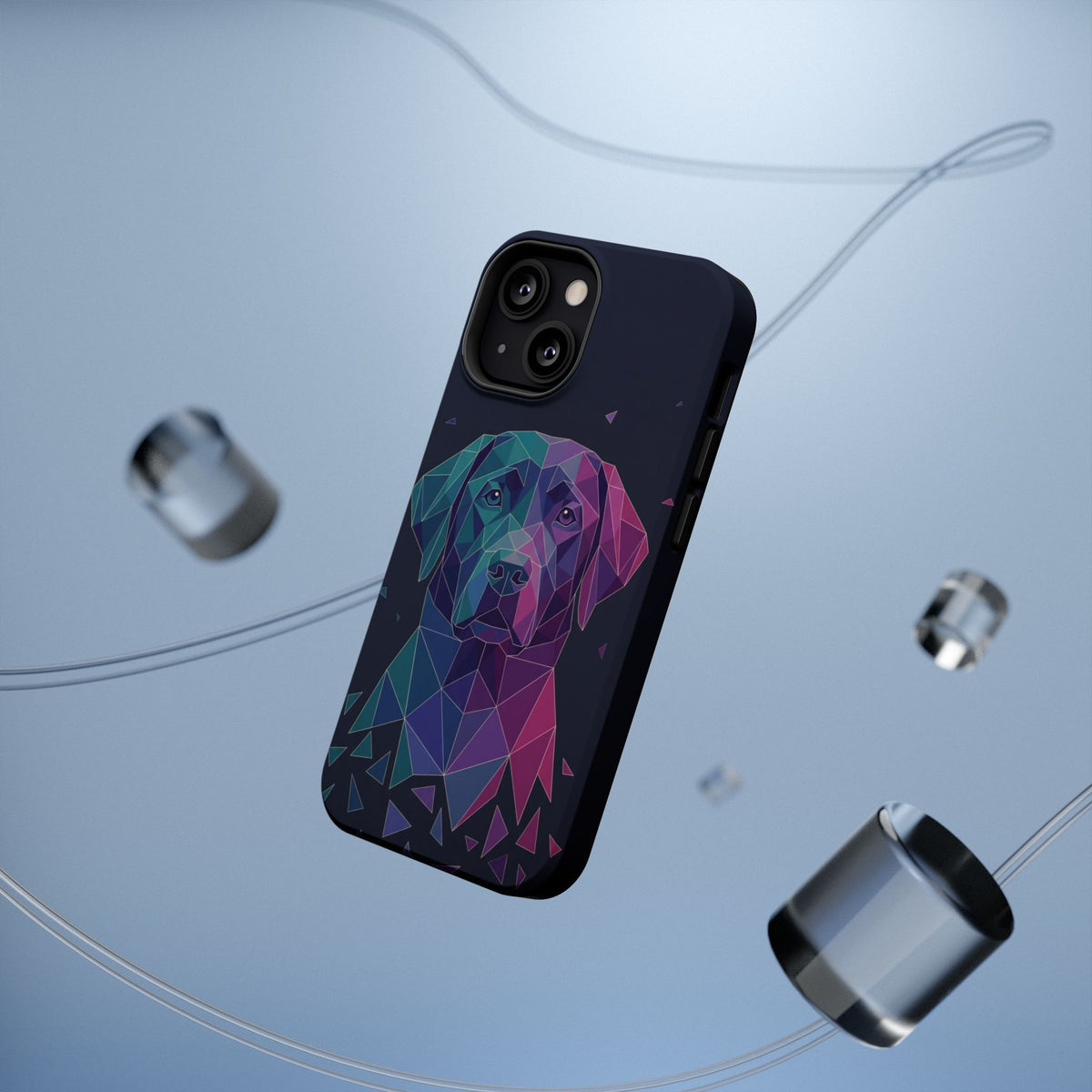 Geometric Labrador Phone Case — Tough Magnetic Case with Wireless Charging